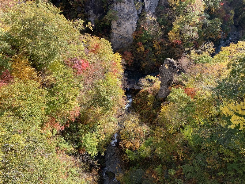 iphone11proで撮影した鳴子大橋から見た鳴子峡の風景写真1