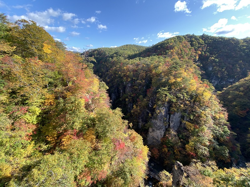 iphone11proで撮影した鳴子大橋から見た鳴子峡の風景写真３