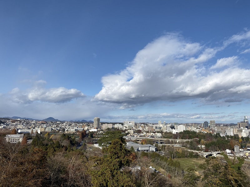 仙台城址公園の景色をiPhone 11 Proで撮影した写真