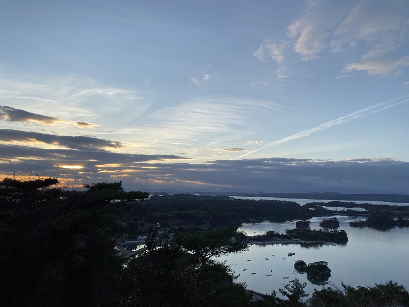 大高森展望台の夕日の写真