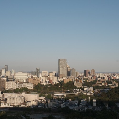 仙台城址公園から見た仙台市内の風景