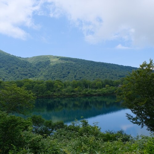 須川湖の夏の風景写真