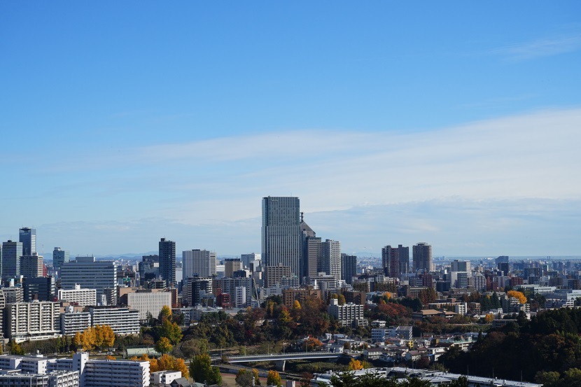 仙台を一望する仙台城跡からの眺望風景